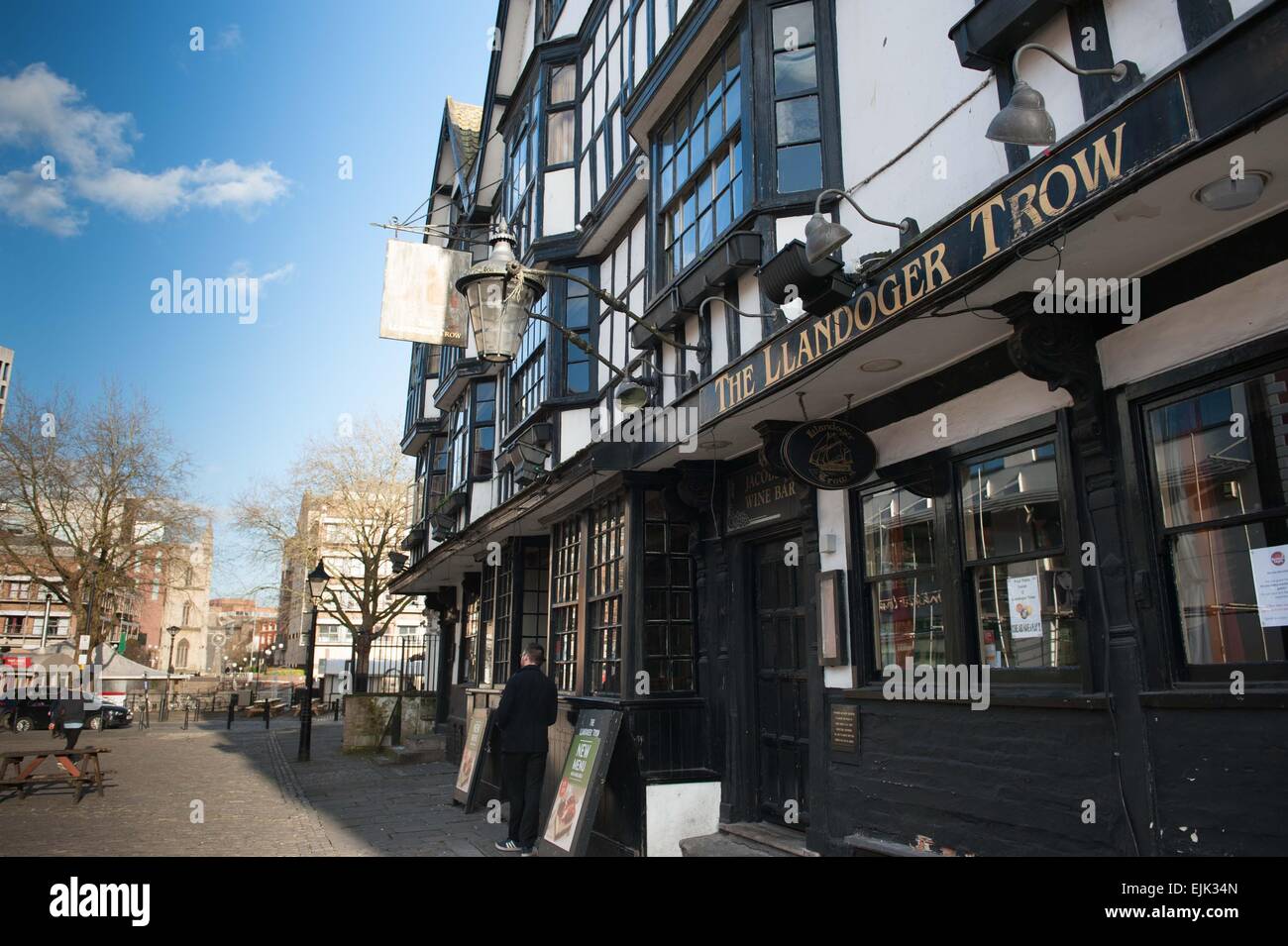 The exterior of the Llandoger Trow pub in Bristol city centre Stock Photo