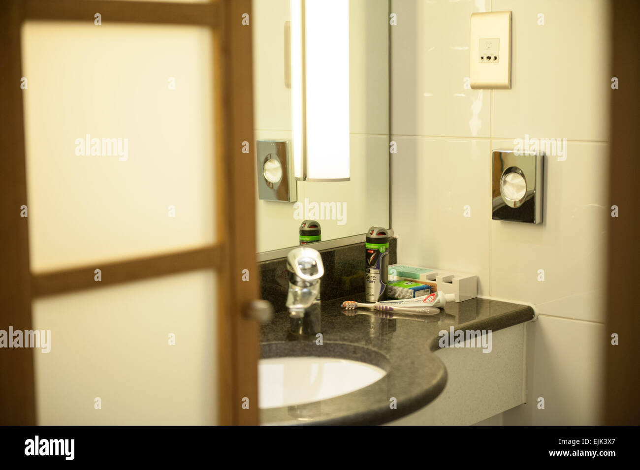 Novotel hotel room bathroom Stock Photo