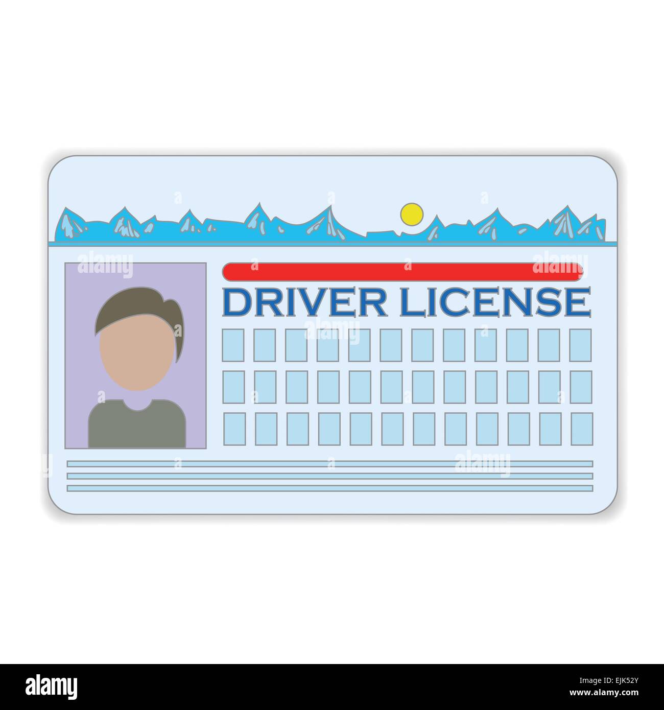 colorful illustration with driver license  on a white background Stock Photo