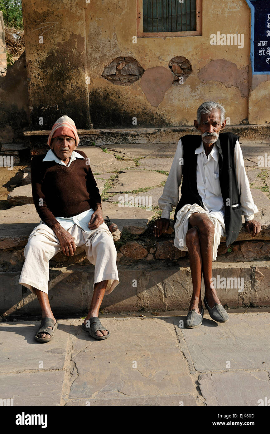 Men in Samode, near Jaipur, Rajasthan, India Stock Photo