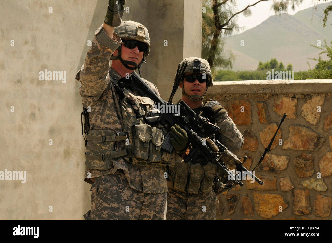 U.S. Air Force Staff Sgt. John Kingsley left, a radio transmission