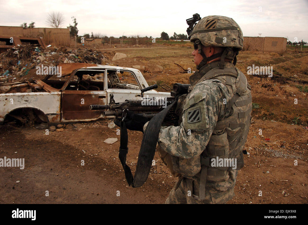 A U.S. Army Soldier from Baker Company, 1st Battalion, 15th Infantry Regiment, 3rd Heavy Brigade