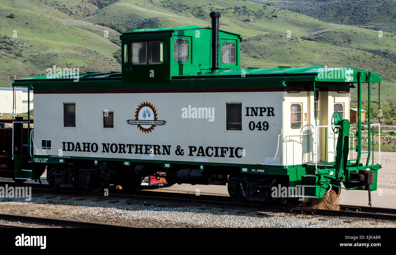 Idaho Northern And Pacific Railroad Caboose Stock Photo