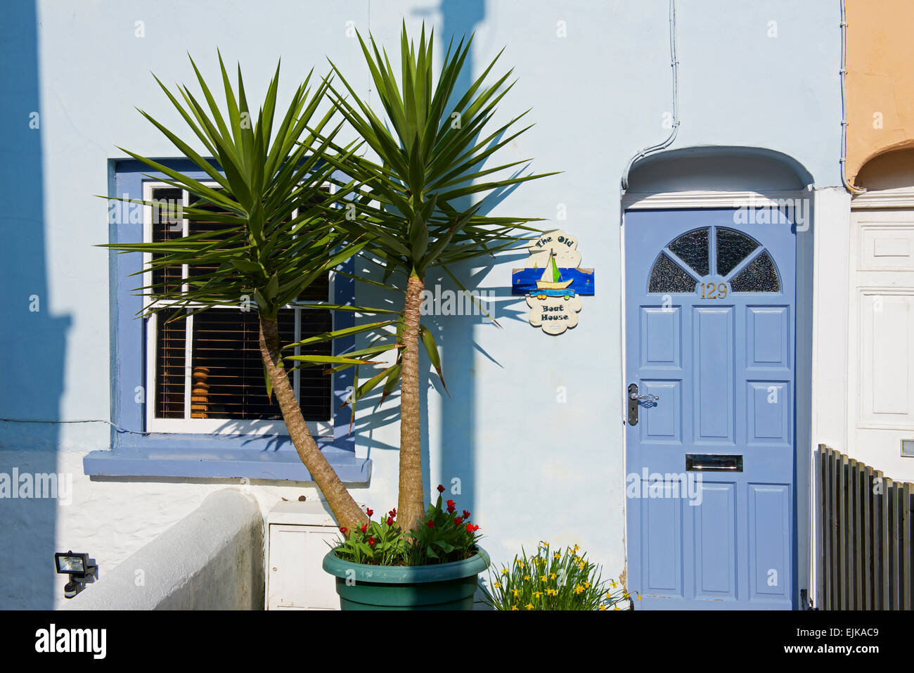 Sign on house - The Old Boat House - in Appledore, Devon, England UK Stock Photo