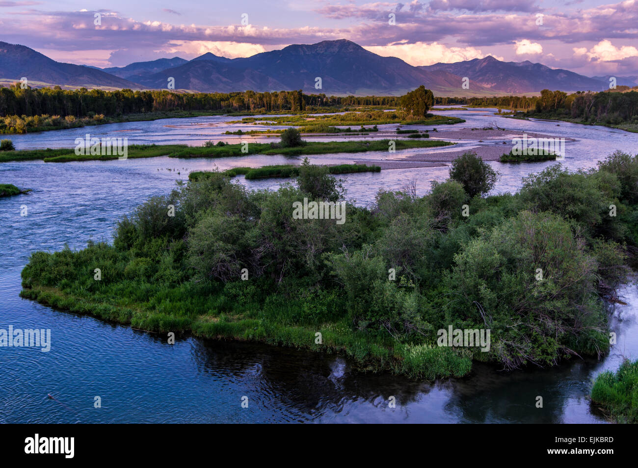Snake River Sunset - Swan Valley - Idaho Stock Photo