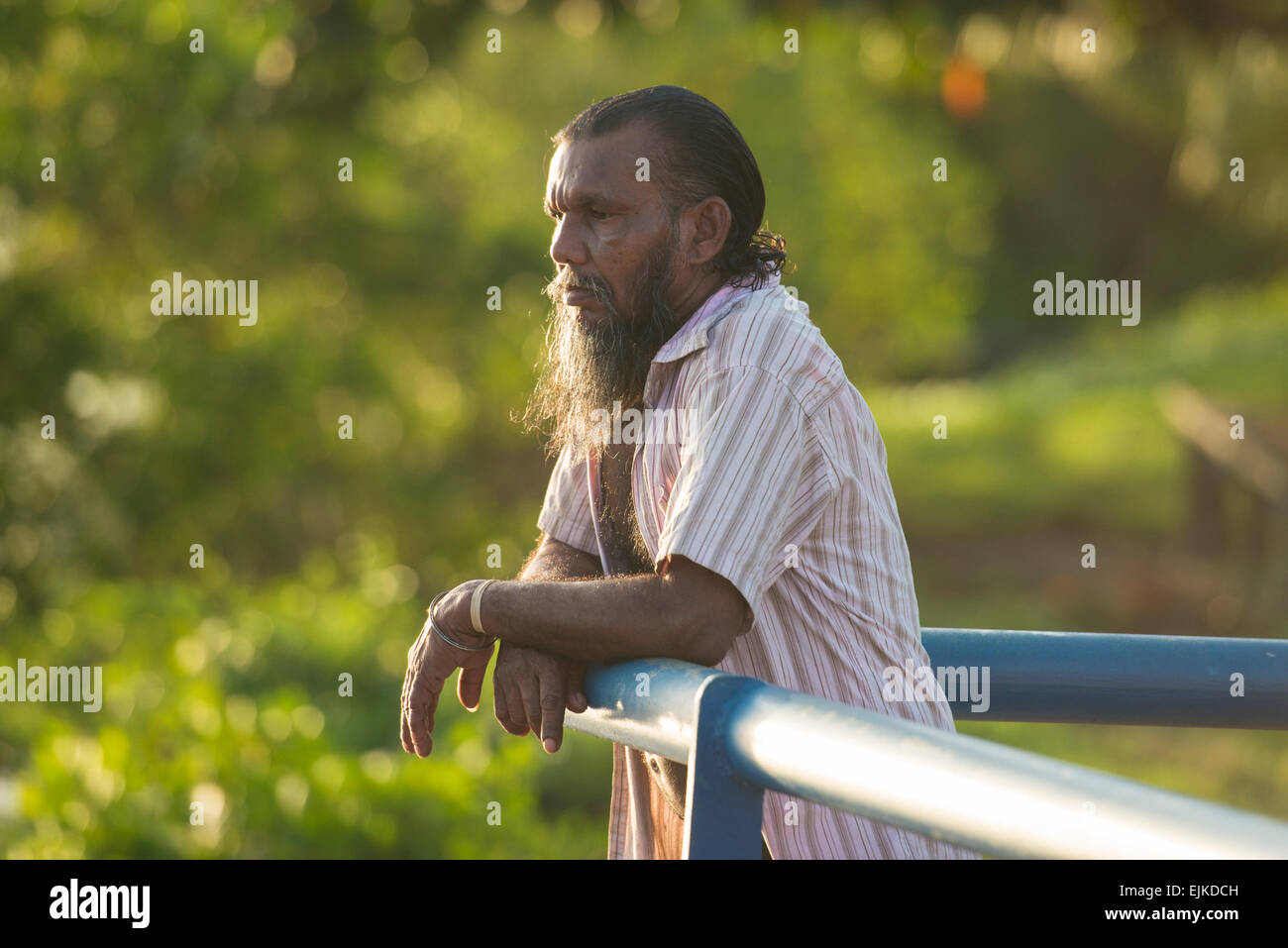 Old man, Commewijne district, Suriname Stock Photo