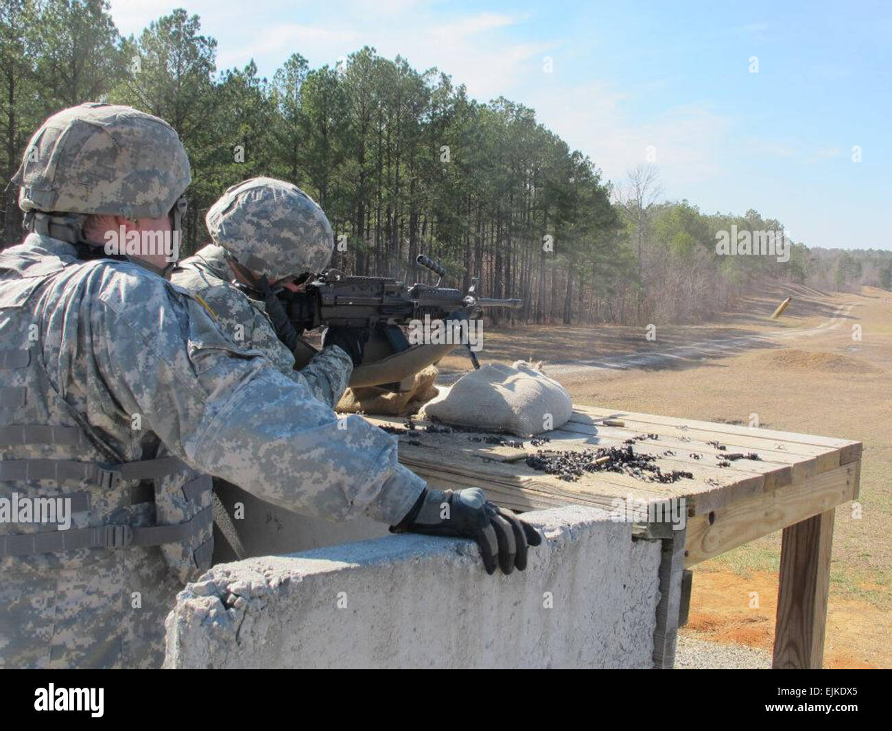 Soldiers of the 11th Transportation Battalion kicked off a week-long gunnery at Fort Pickett, Va. Feb. 6 with training set to end Feb. 10. Honing their marksmanship skills Soldiers spent time qualifying on a variety of weapons to include the M249, M240B, MK19, M2 and M16A2. Stock Photo