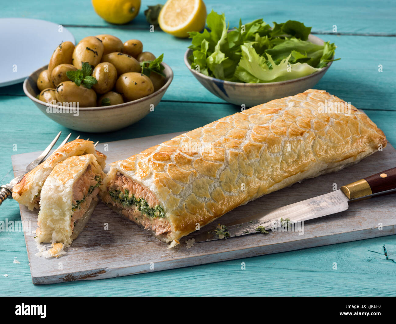 Salmon en croute Stock Photo Alamy