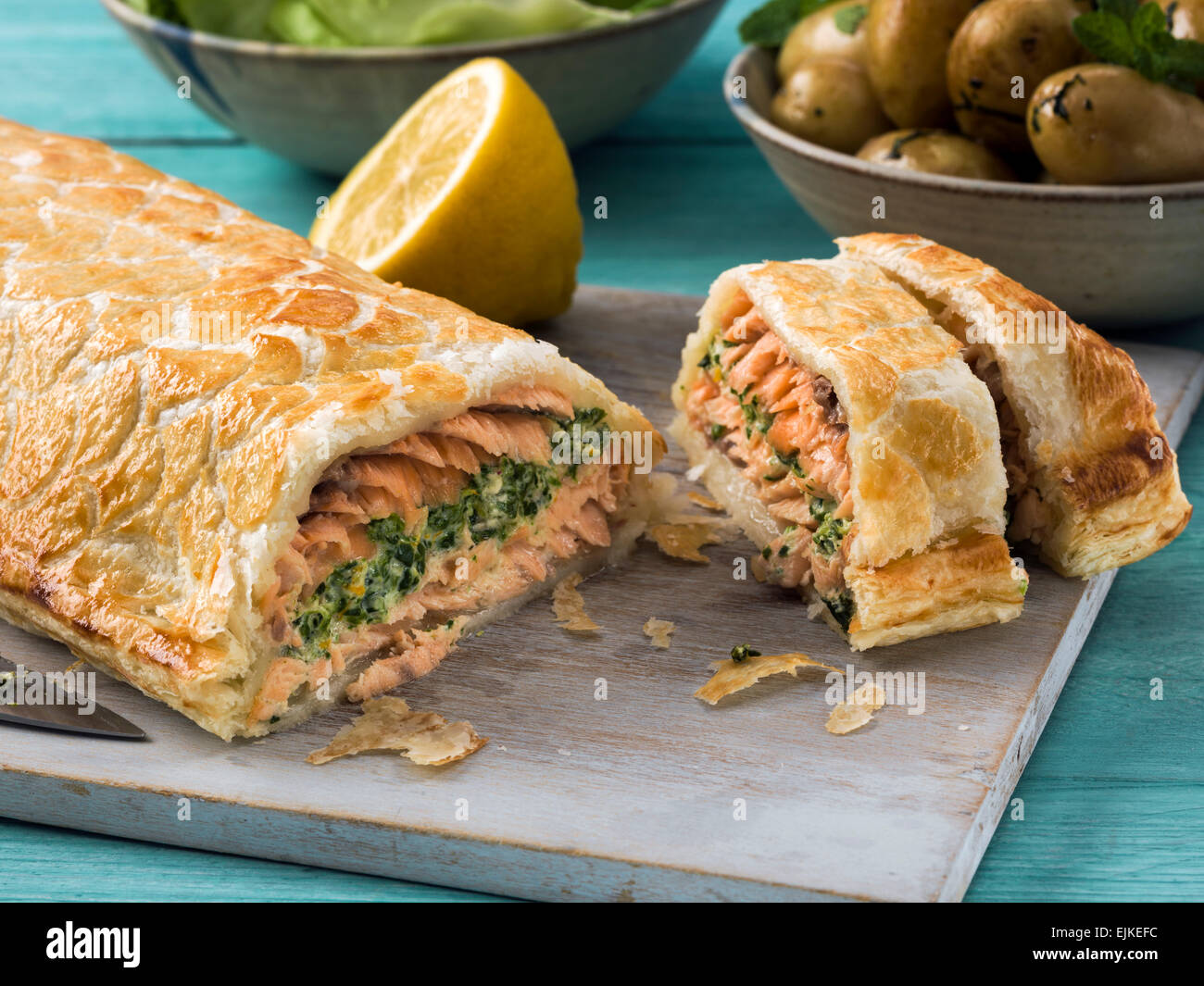 Salmon en croute Stock Photo Alamy