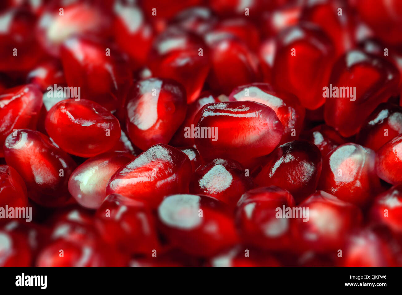 Pomegranate seeds close up macro studio shot Stock Photo