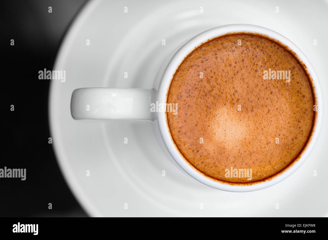Macro close up studio shot of a cup of espresso coffee Stock Photo