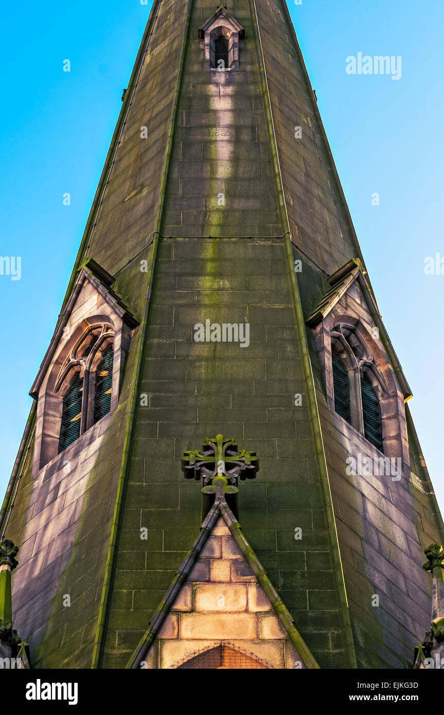 Detail of the St. Martins Church in Birmingham City Centre roof top closeup view Stock Photo