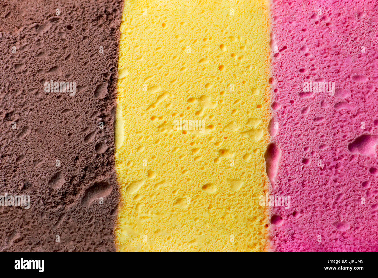 Colourful Neapolitan ice cream background and texture Stock Photo