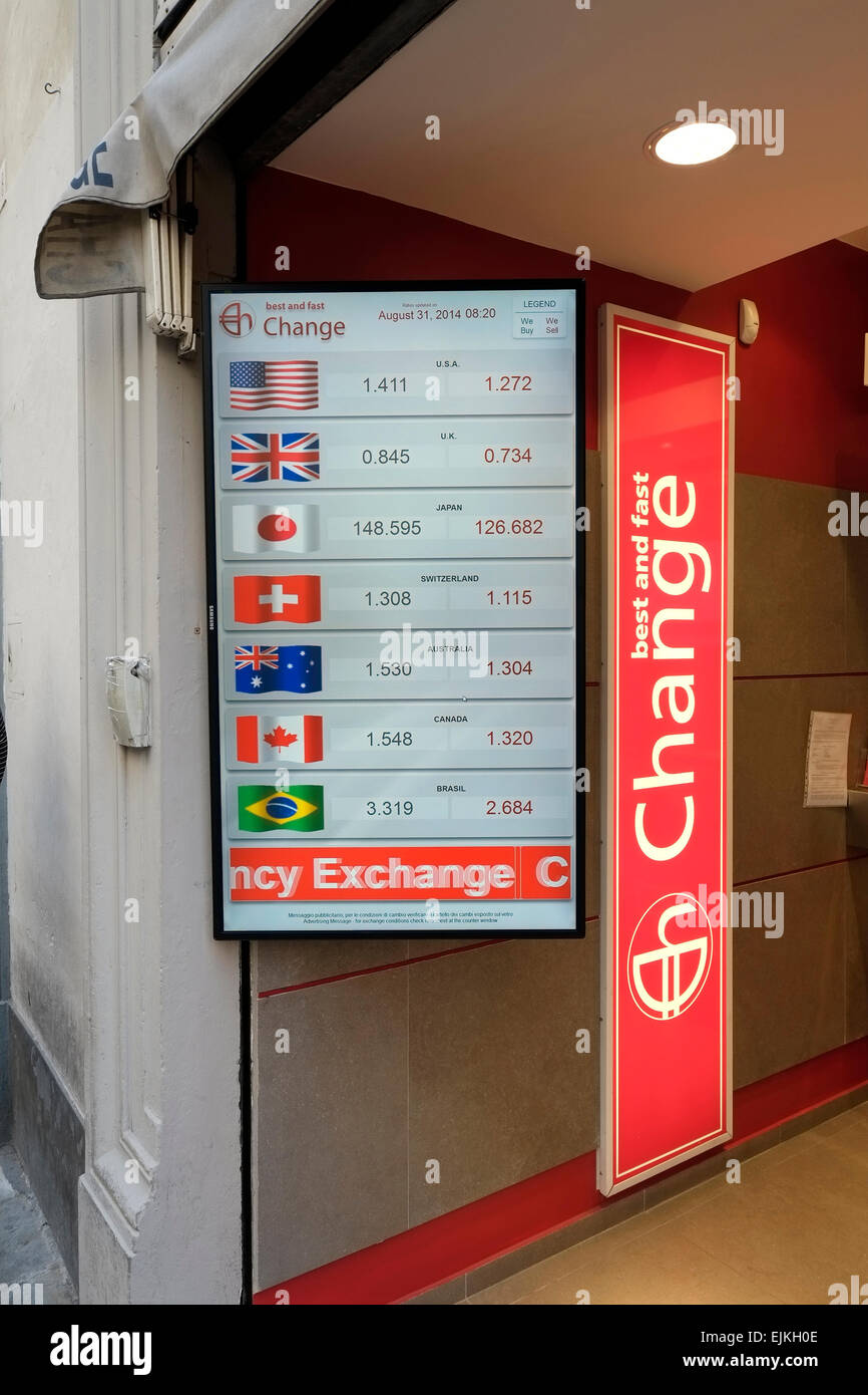Currency Exchange Florence Italy IT Renaissance EU Europe Tuscany Stock