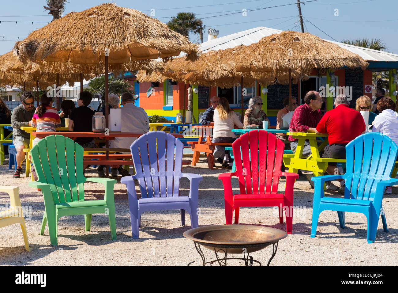 Beachside Dining in Ormond Beach, Florida, USA Stock Photo
