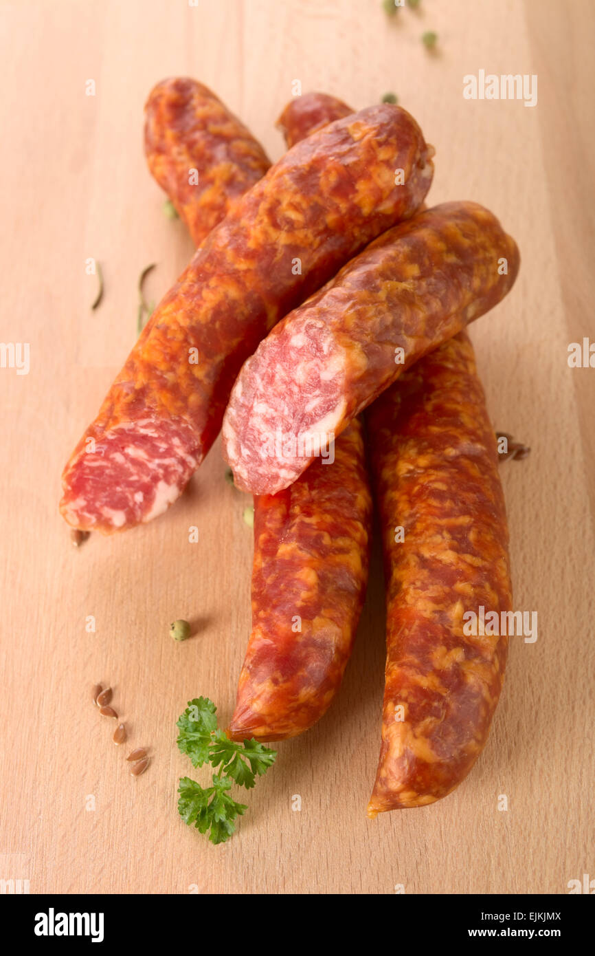 Raw sausages Stock Photo