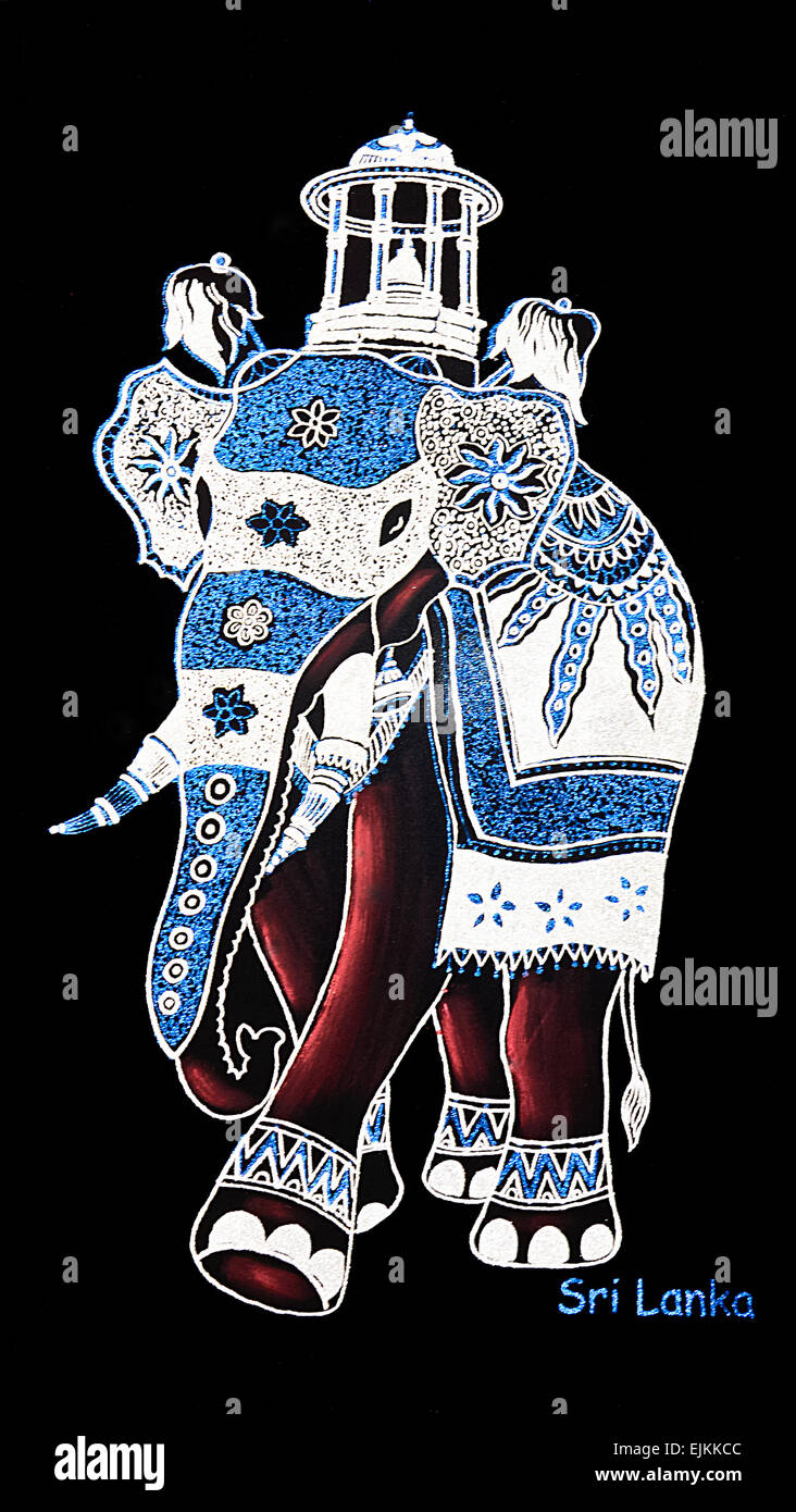 Sri Lanka Wall Art Kandy Dalada Perahera Elephant Sacred Tooth Relic Gold Silver