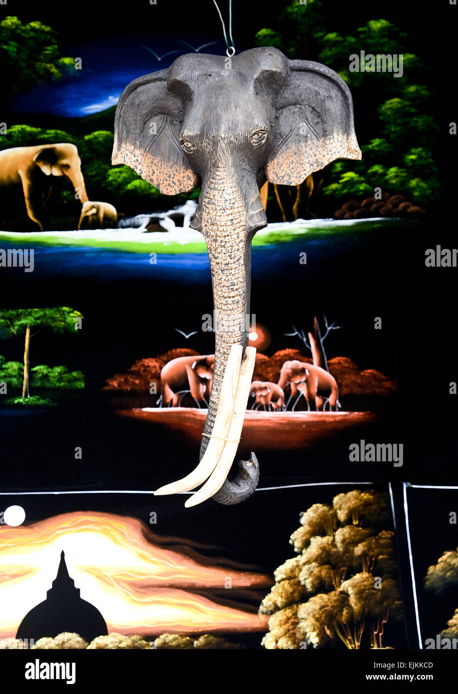 Sri Lankan Traditional Canvas Paintings Stock Photo Alamy