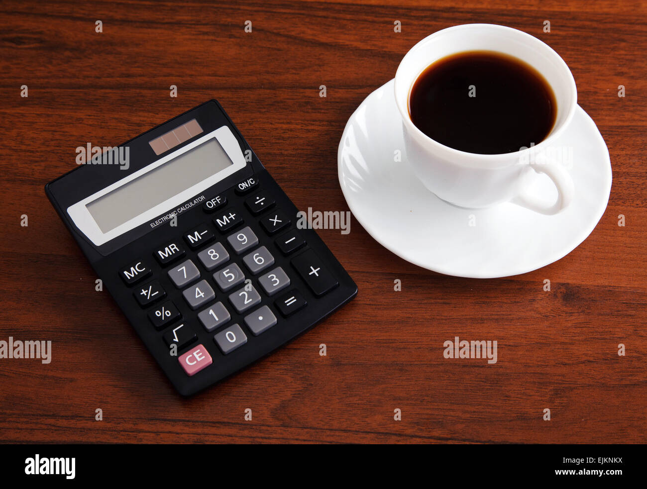 calculator and  cofee Stock Photo