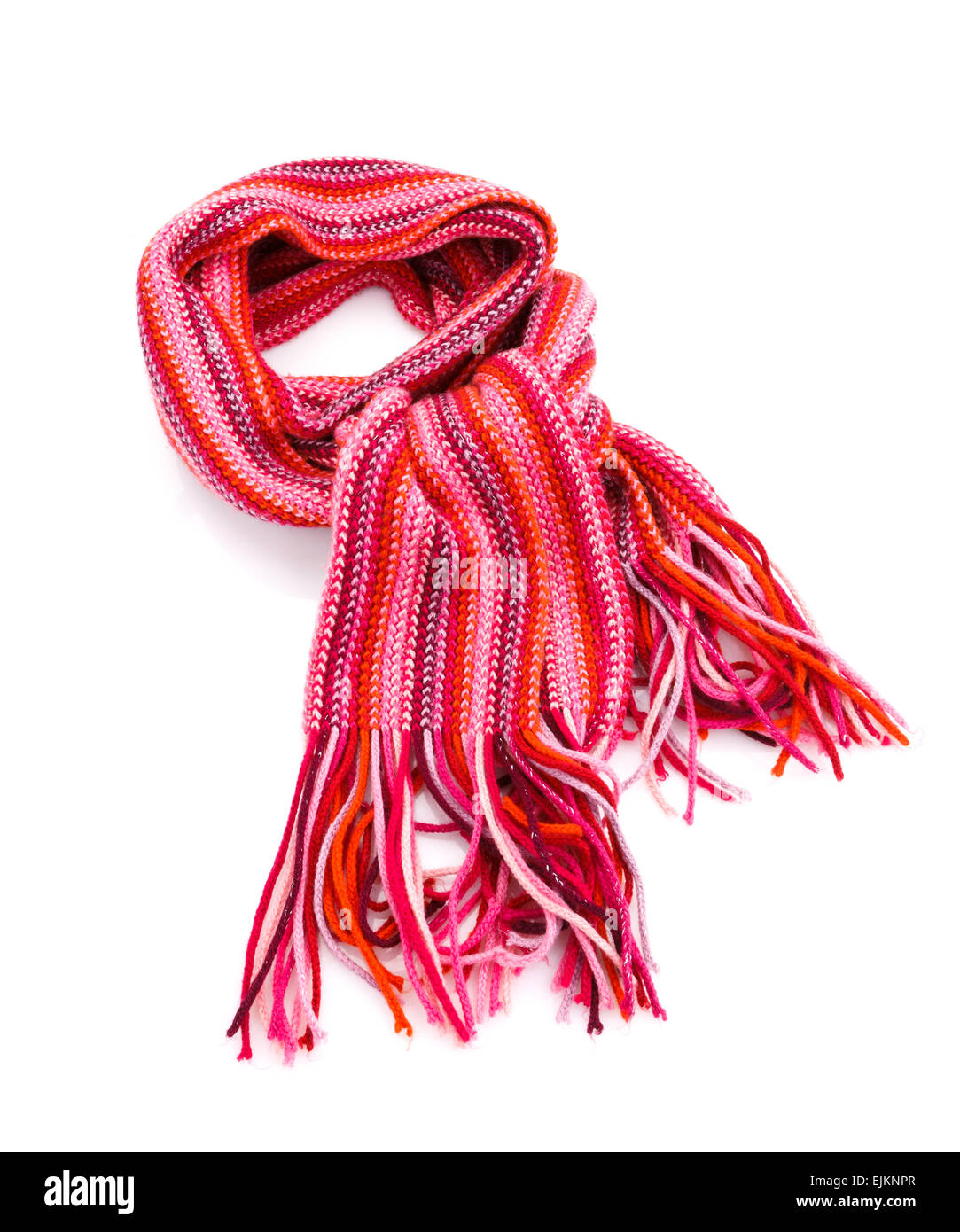 Striped red scarf Stock Photo
