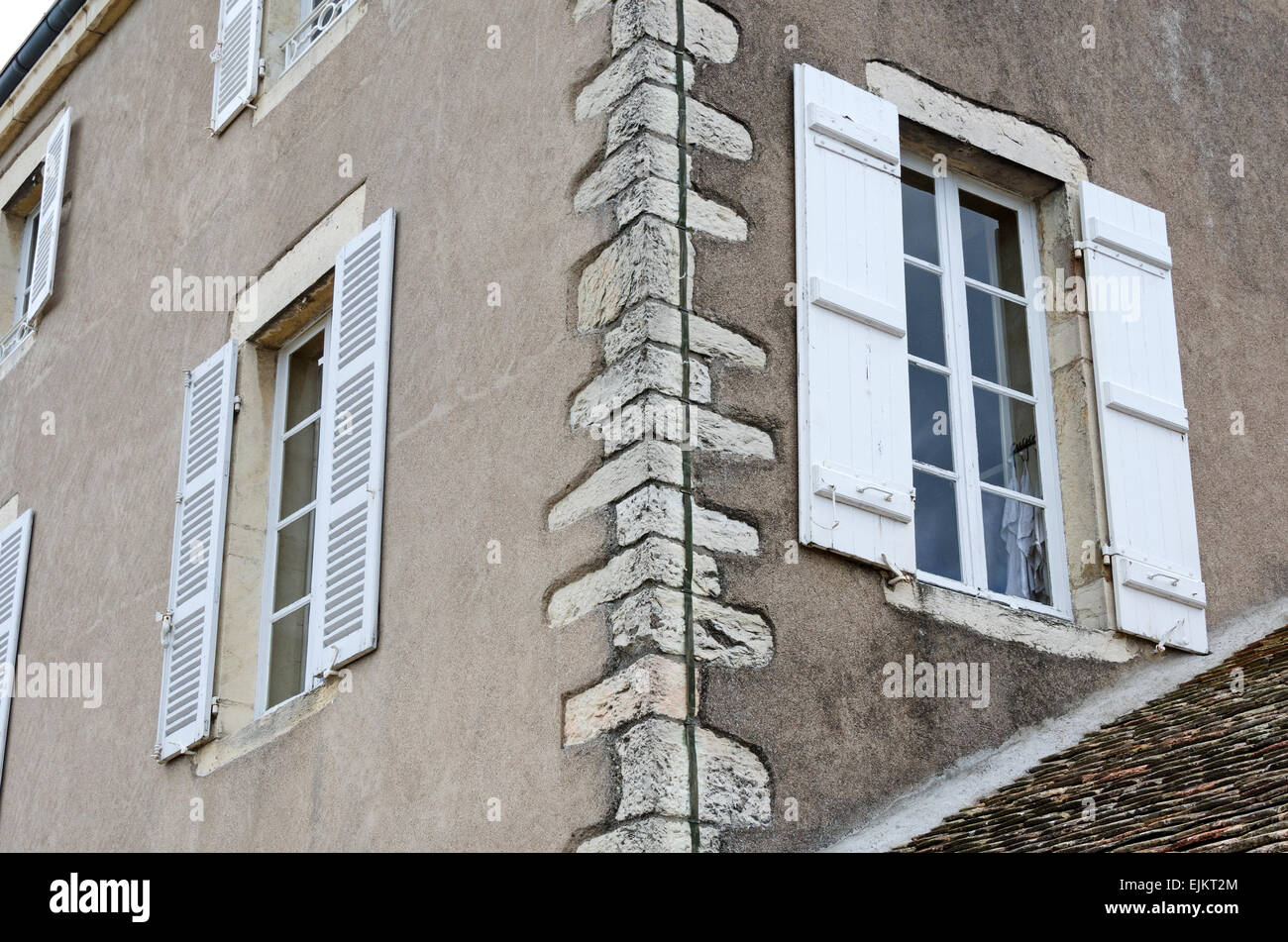 A lovely example of quoining on the 16th century estate of Domaine de la Folie in Chagny, Burgundy, France. Stock Photo