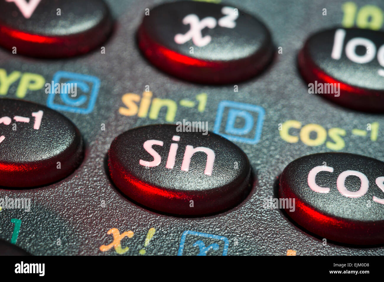 closeup fragment of sin function button on scientific calculator Stock  Photo - Alamy