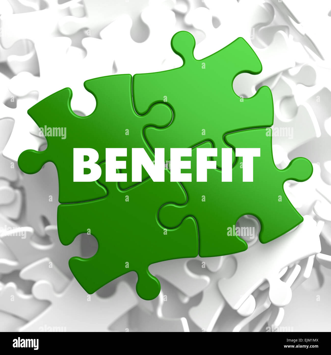 Benefit on Green Puzzle. Stock Photo