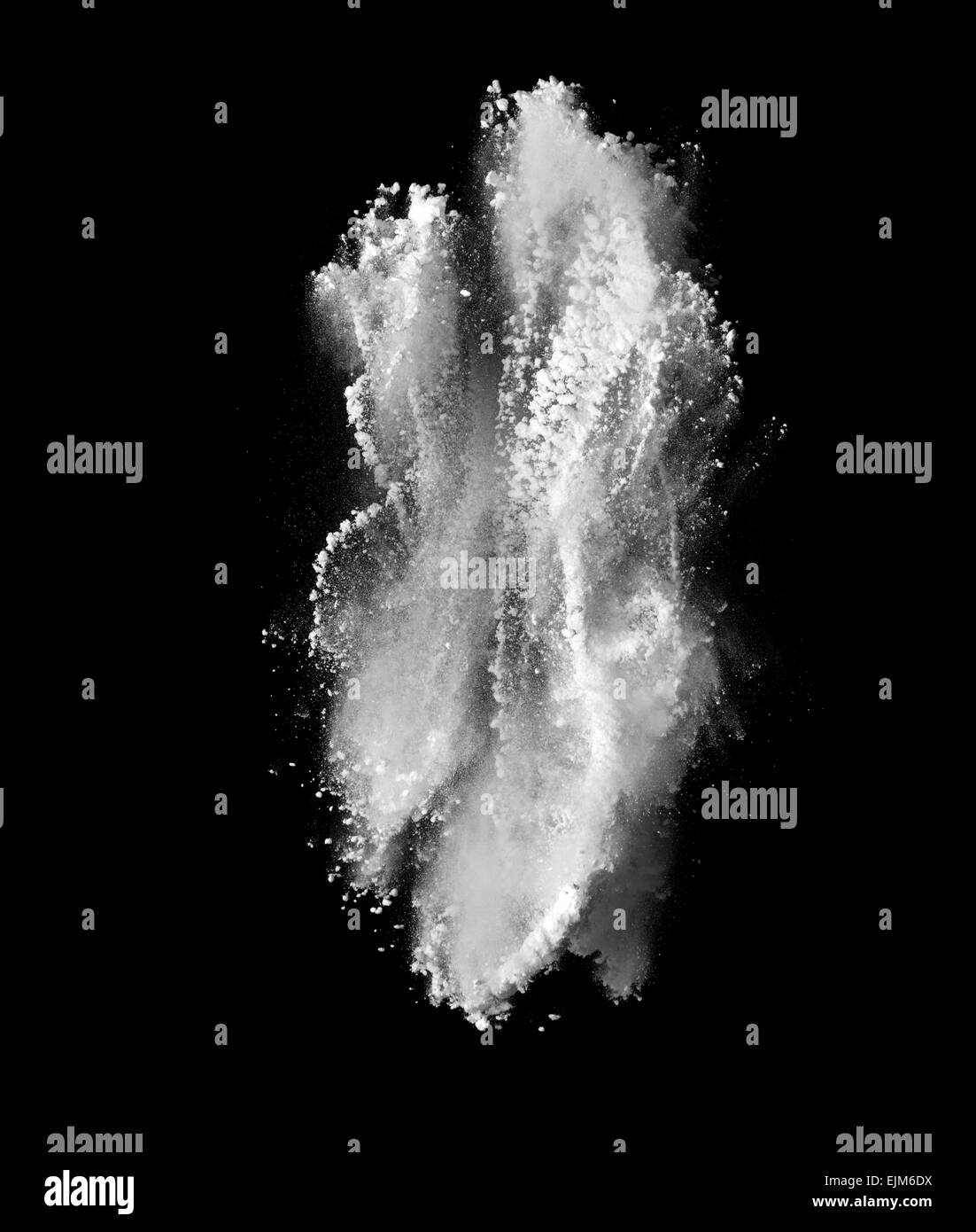 Freeze motion of white dust explosion isolated on black Stock Photo Alamy