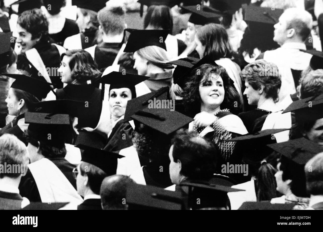 Brighton Polytechnic students at their graduation ceremony circa 1992 Stock Photo