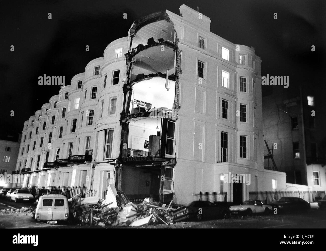 Percival Terrace building collapse on Brighton seafront in 1987 Stock Photo