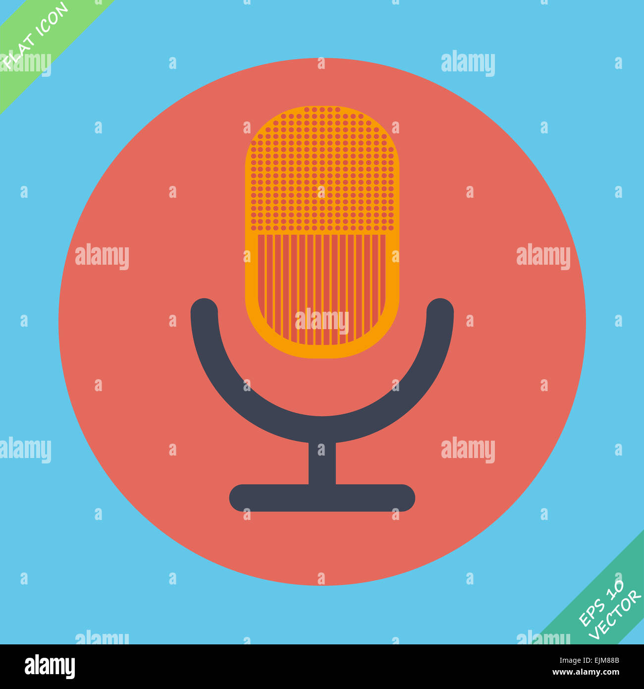 Retro microphone icon - vector illustration Stock Photo - Alamy