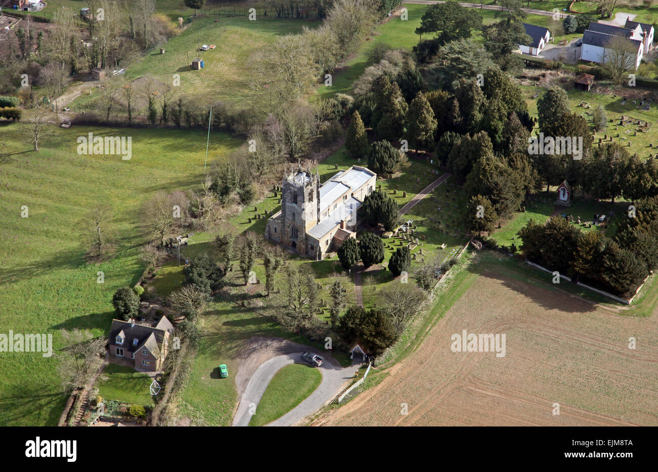 aerial view of All Saints Holme on Spalding Moor Church, East Stock