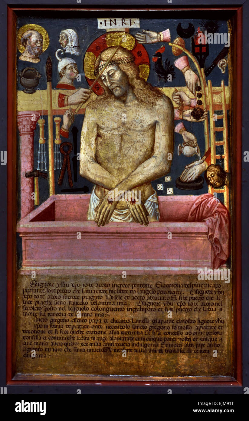 Christ rising out of the Sarcophagus 15th Century  Umbria Italy Italian ( Purgatorial Discount ) Italy Italian Stock Photo