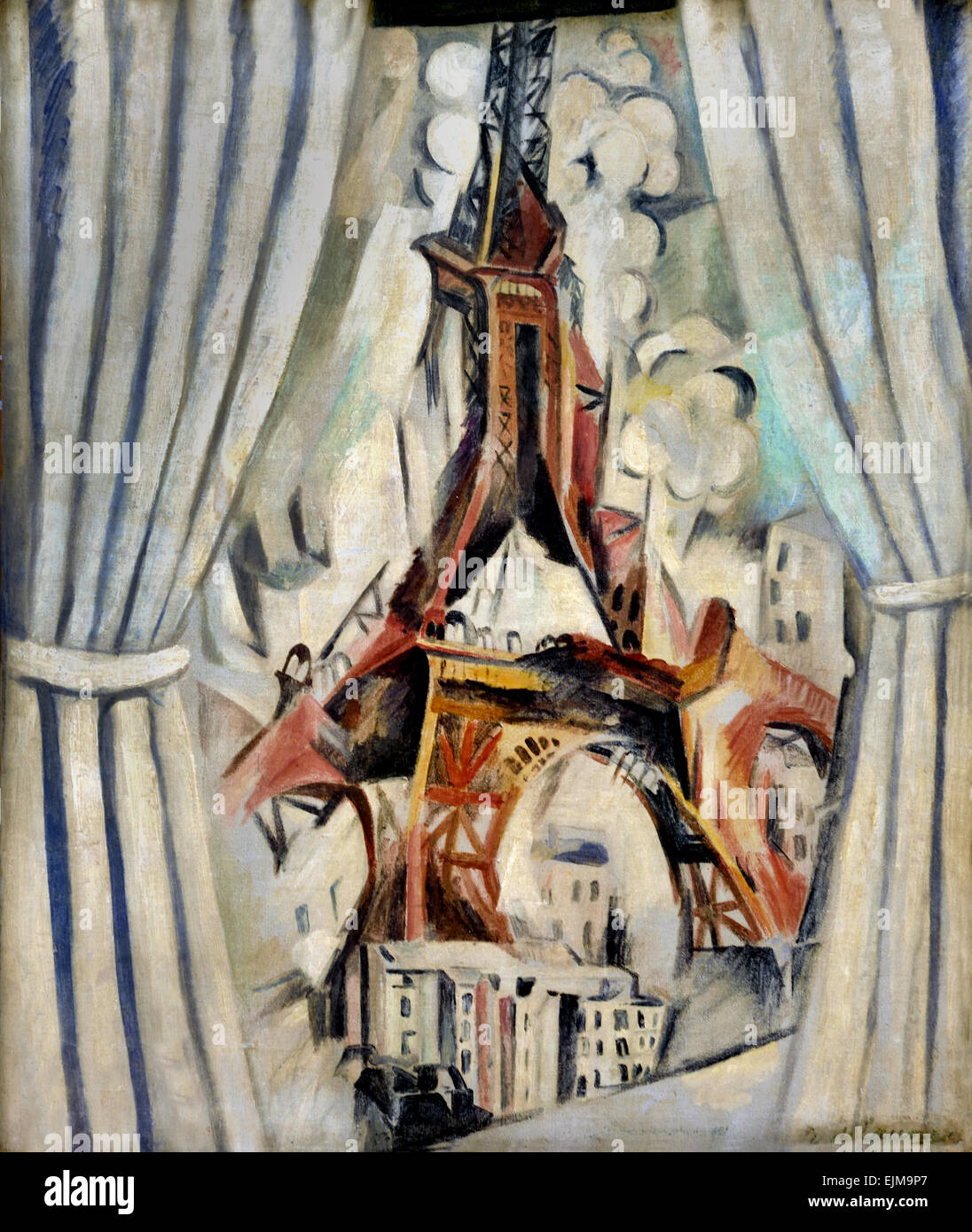 La tour aux rideaux - The Tower with Curtains 1910 Robert Delaunay (1885 - 1941) France French Stock Photo
