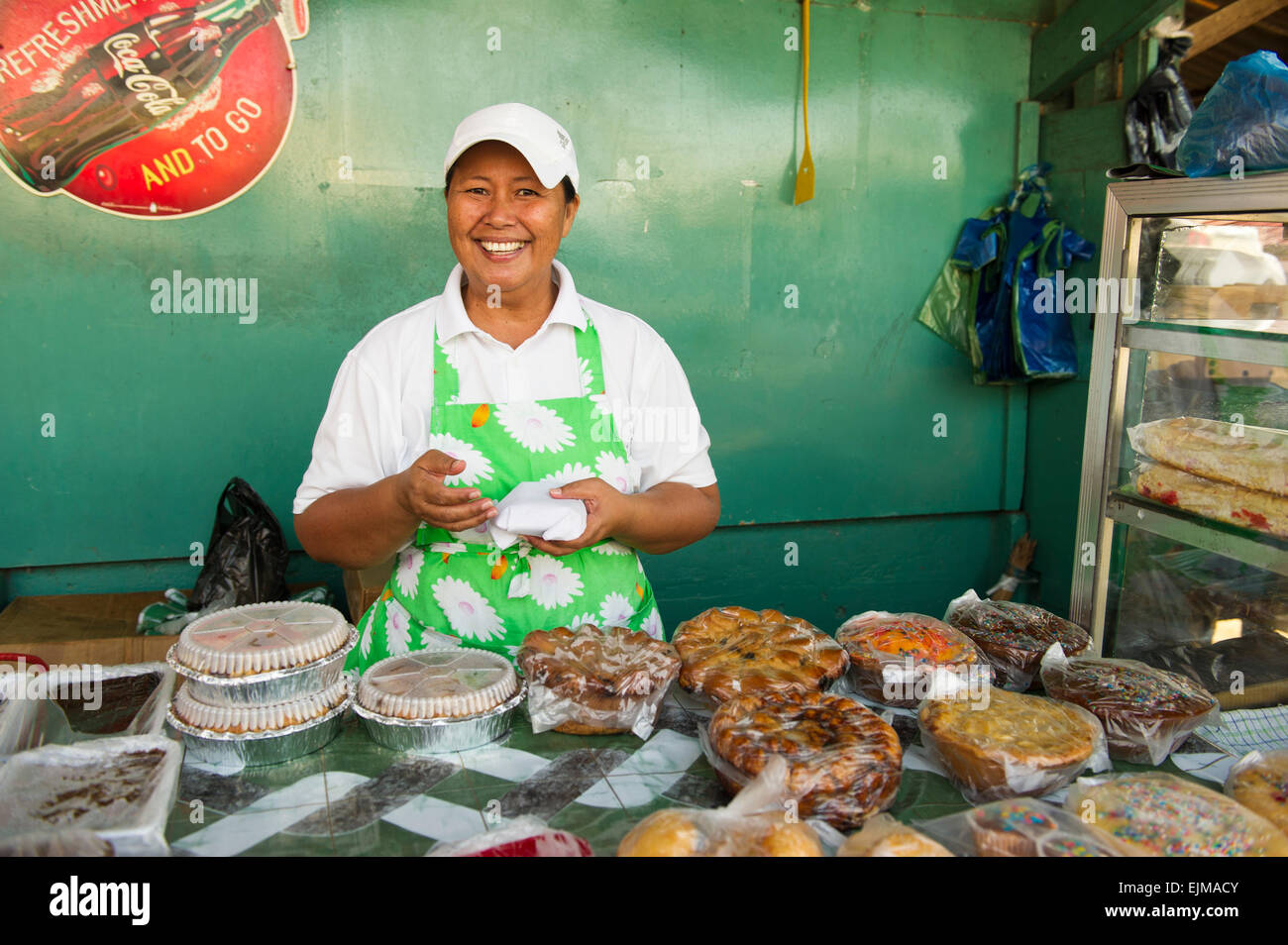 Woman selling baked goods at the market, NieuwNickerie, Suriname Stock Photo Alamy