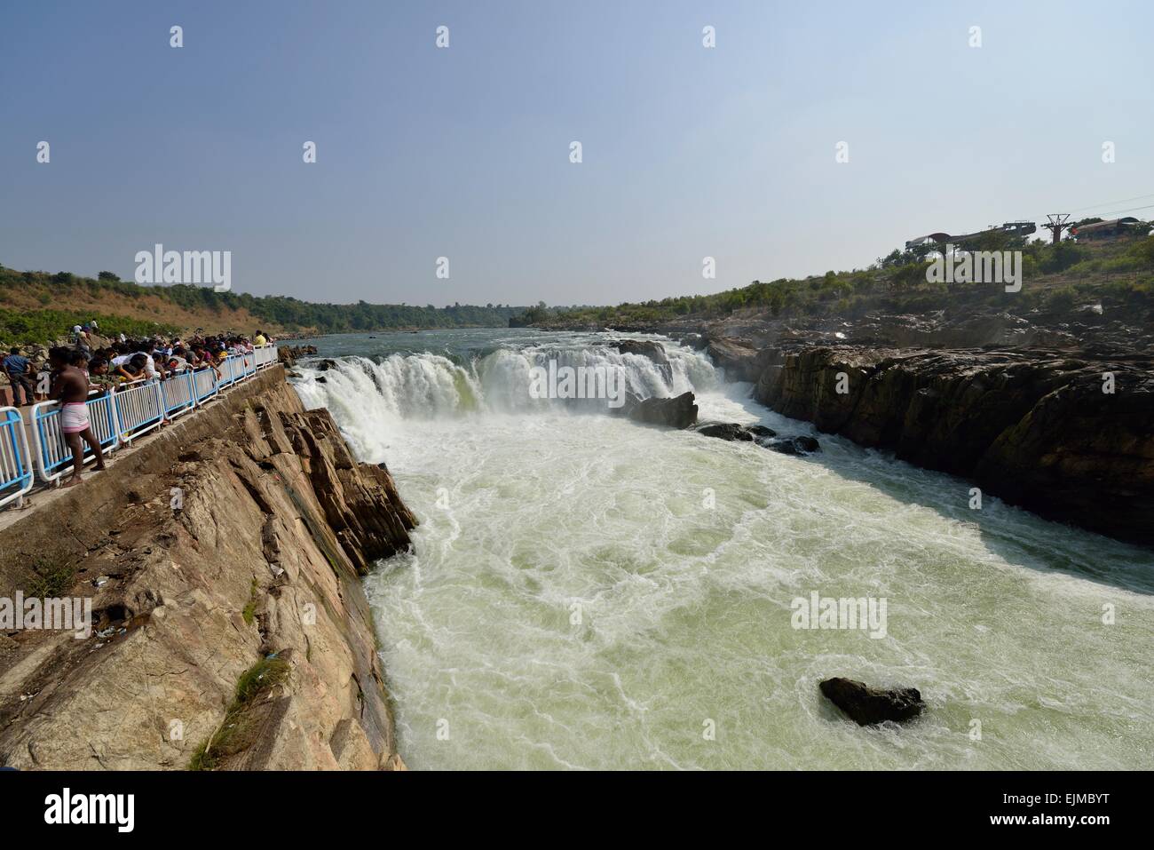 Dhuandhar falls on Narmada river, Bhedaghat, Jabalpur, Madhya Pradesh,  india Stock Photo - Alamy
