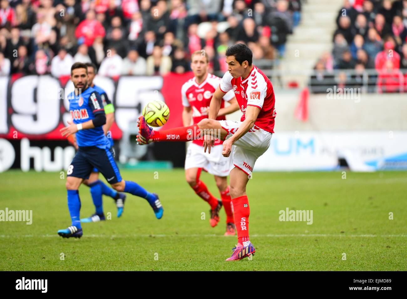 Aissa MANDI - 22.03.2015 - Reims/Monaco - 30eme journee de Ligue 1 -.Photo : Dave Winter/Icon Sport Stock Photo
