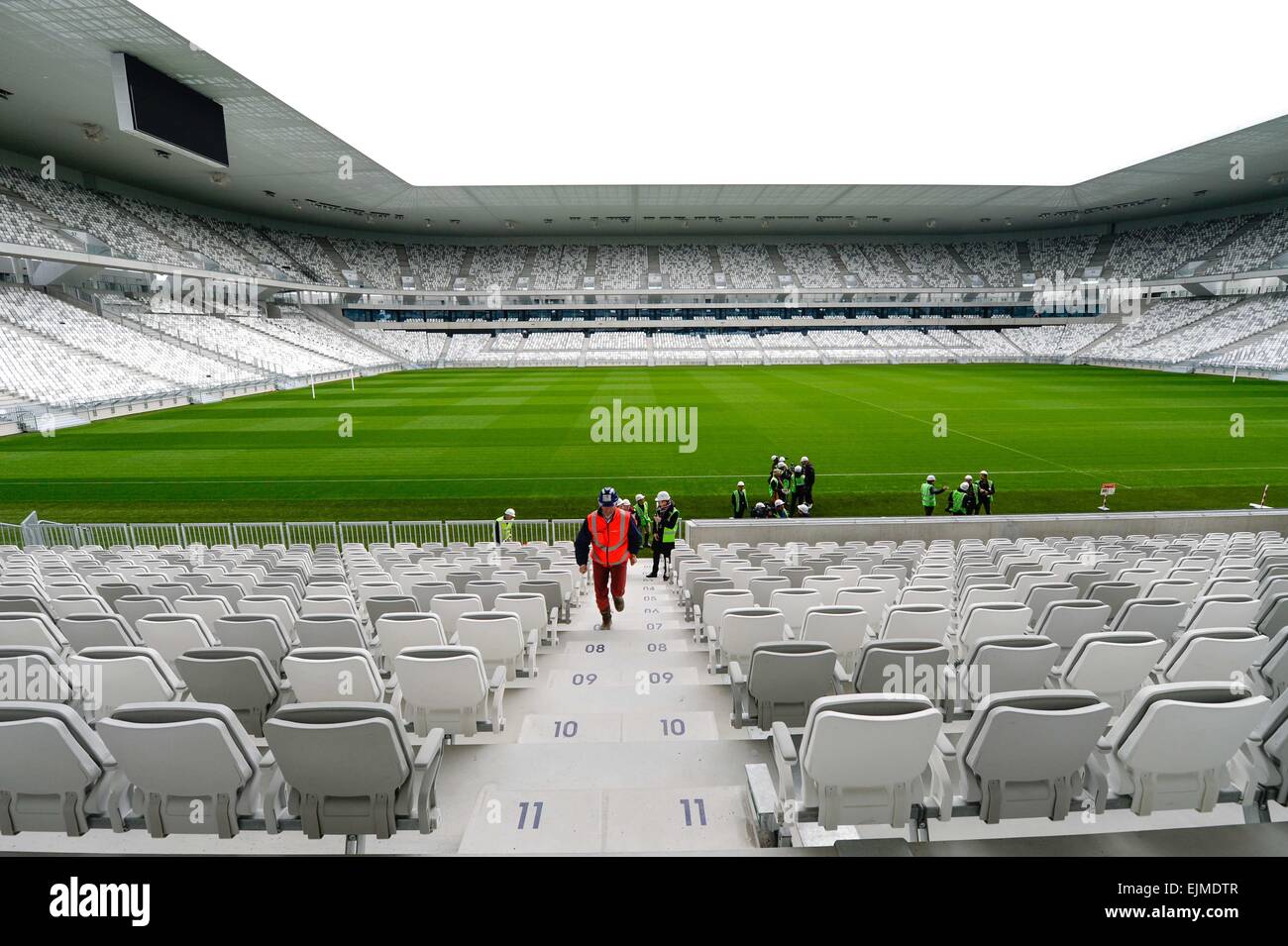 Vue interieur nouveau Stade de Bordeaux - 23.03.2015 - Visite du Stade
