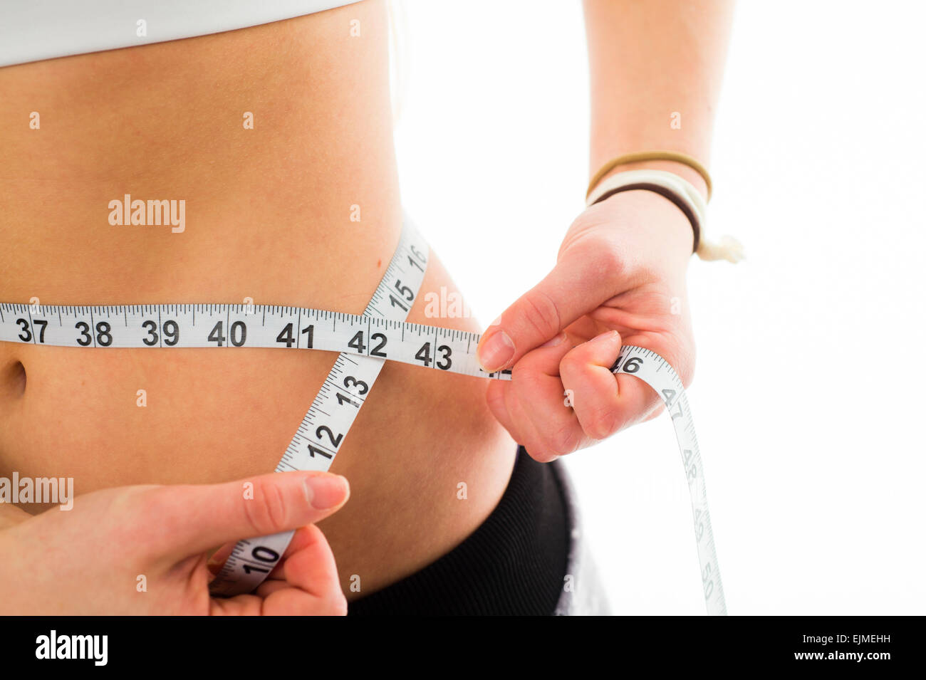 Waist tape measure woman hi-res stock photography and images - Alamy