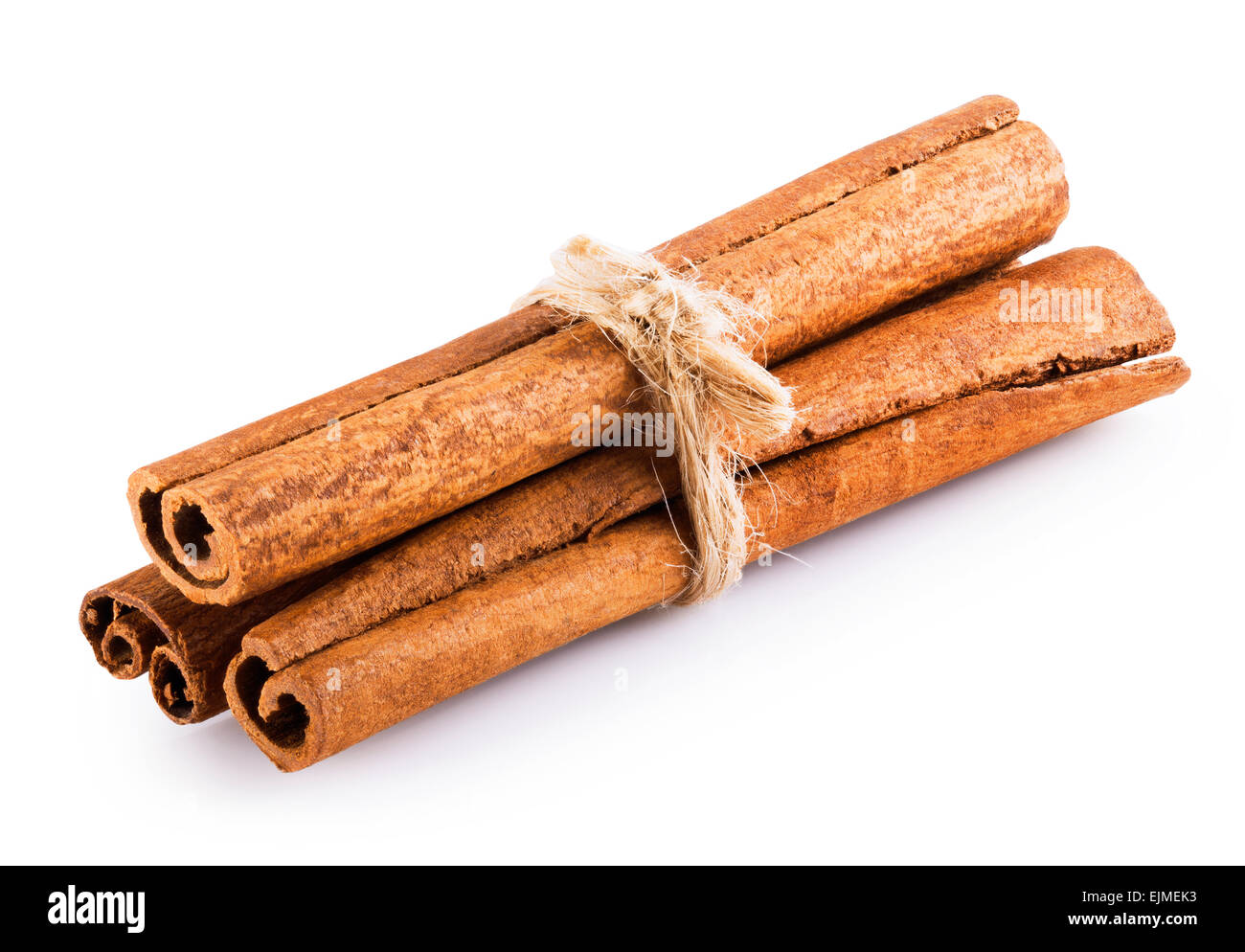 Cinnamon Sticks on white background. Clipping Path Stock Photo
