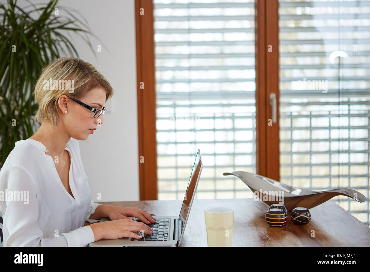 Young beautiful girl with a laptop Stock Photo - Alamy