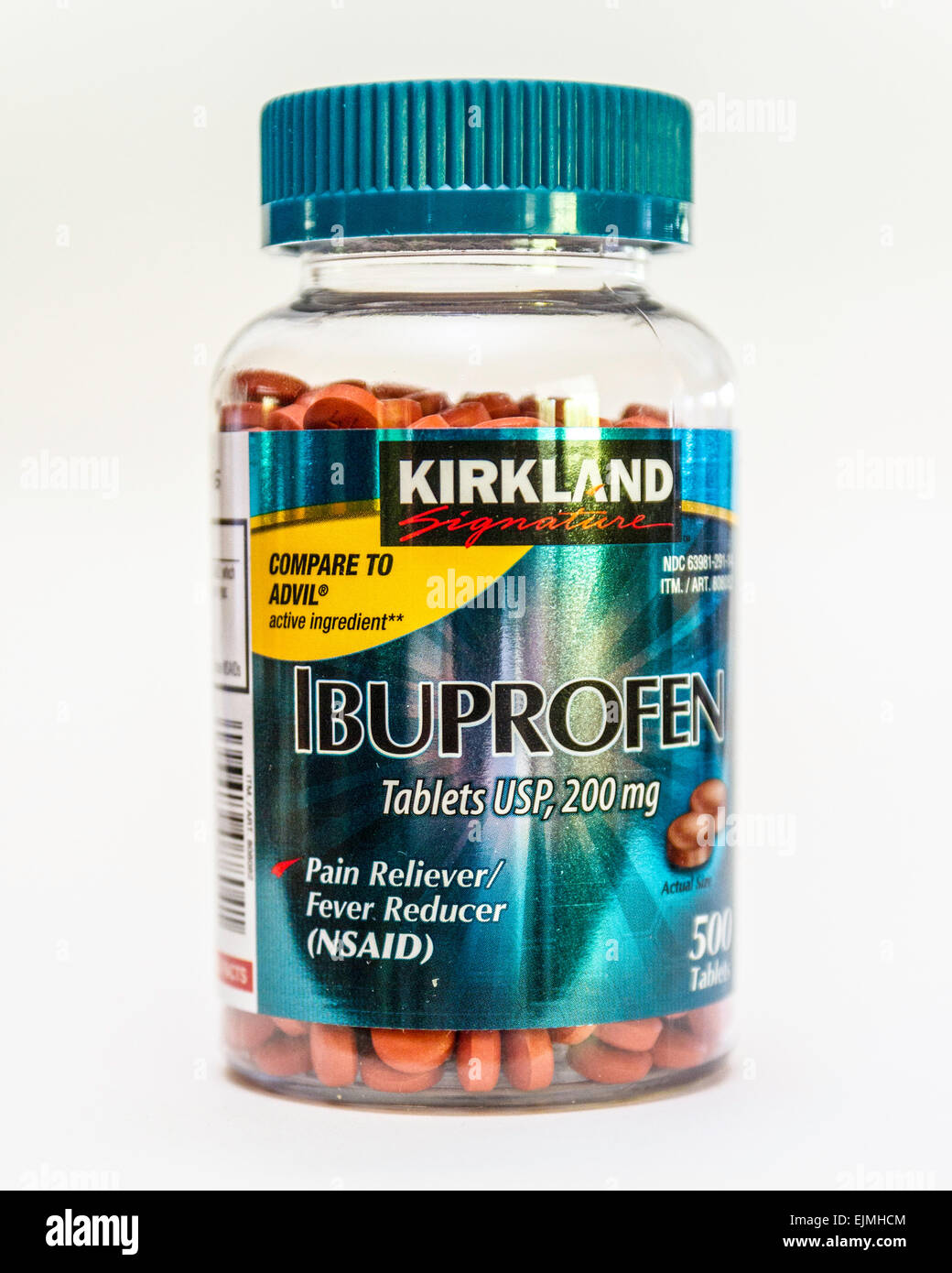 Costco's Kirkland Brand of Ibuprofen Stock Photo