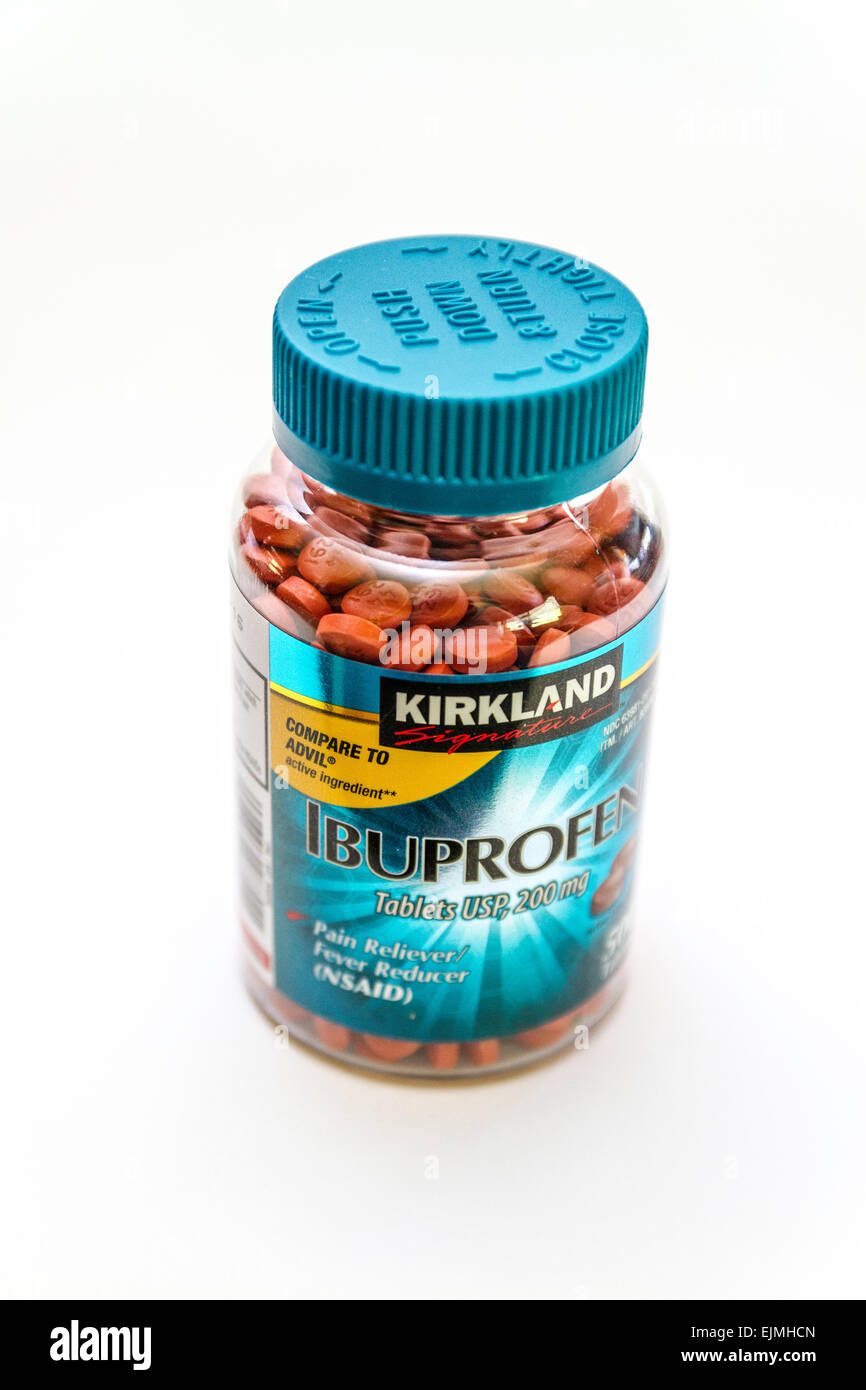 Costco's Kirkland Brand of Ibuprofen Stock Photo