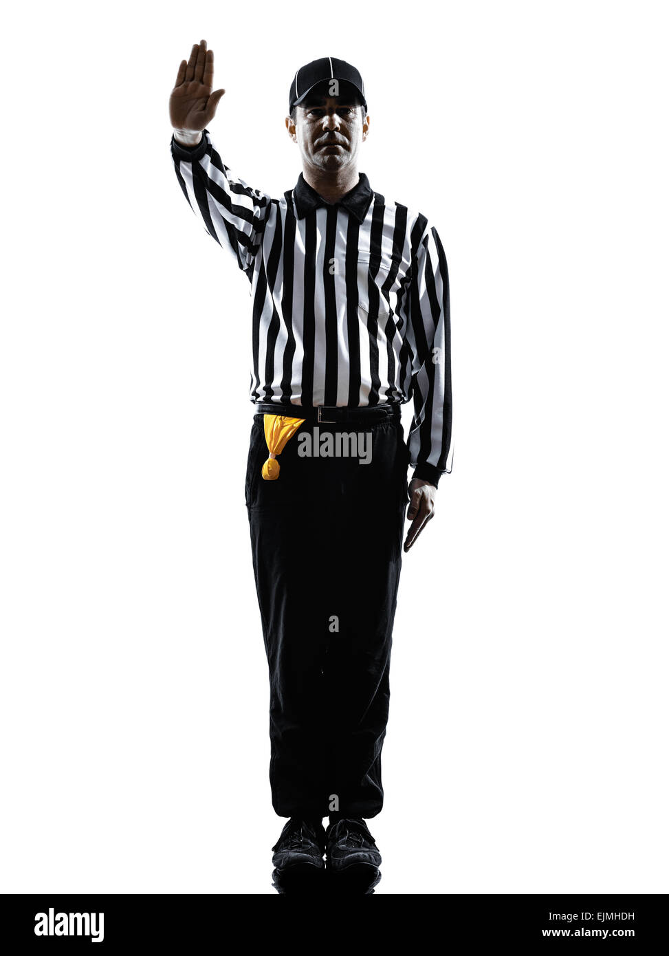 american football referee gestures in silhouette on white background ...