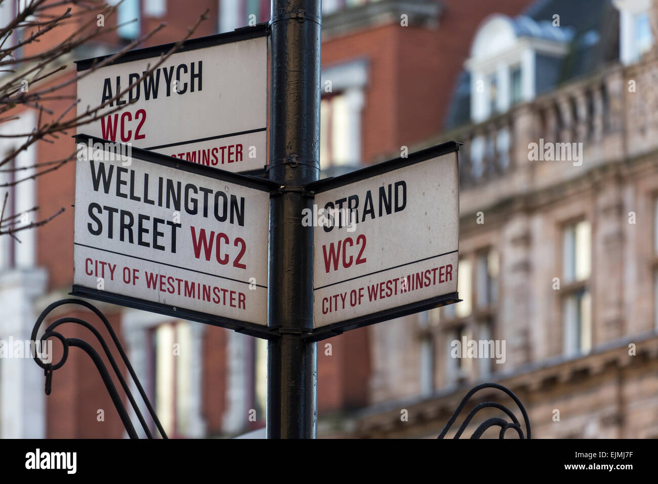 Street signs, Strand, London Stock Photo