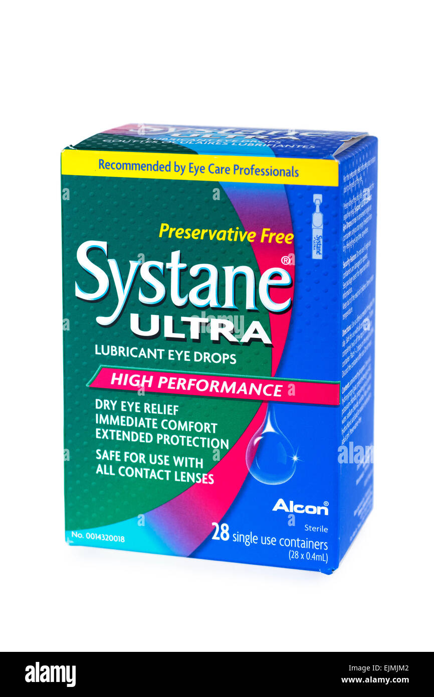 Eye Lubricant, Dry Eye Drops, Preservative Free Systane Stock Photo