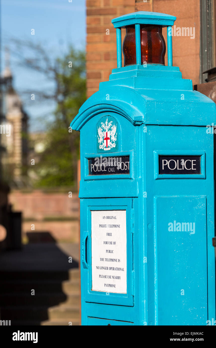 Vintage police call box, City of London Stock Photo