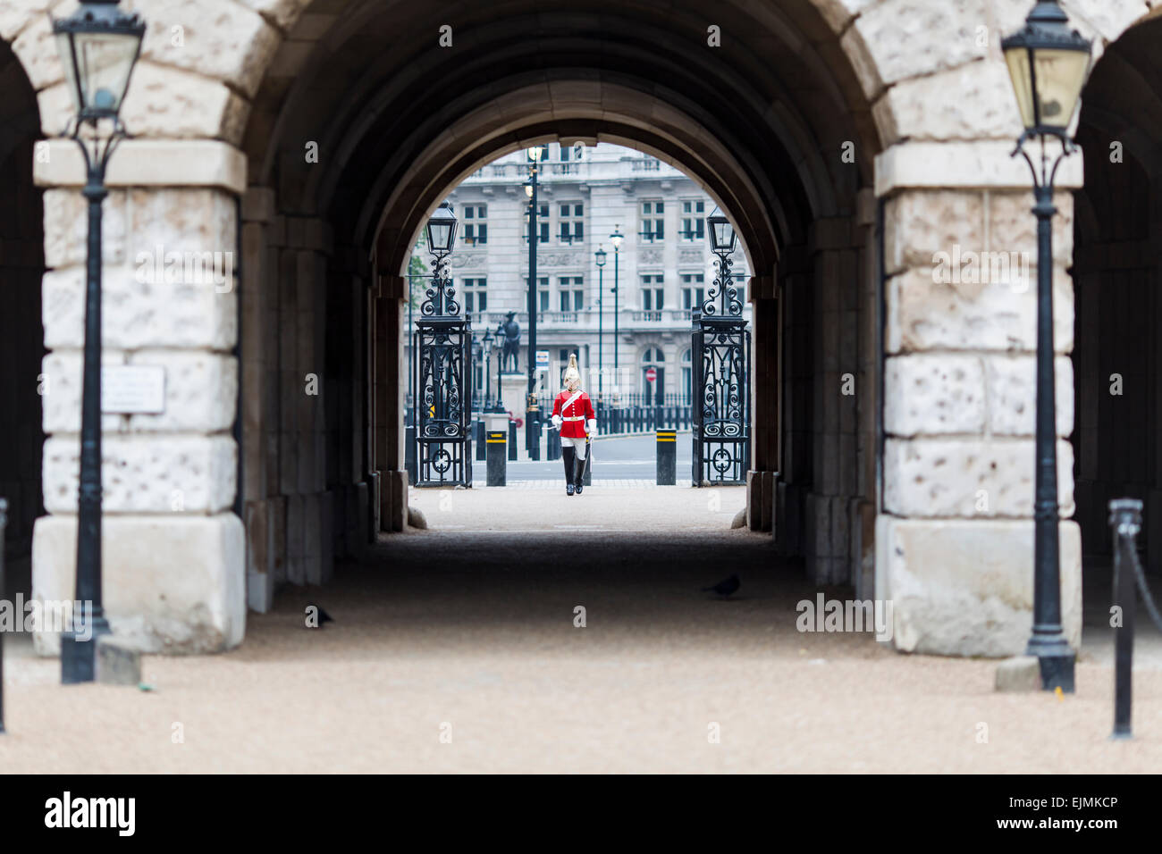 Royal Horse Guard on duty, Whitehall, London Stock Photo