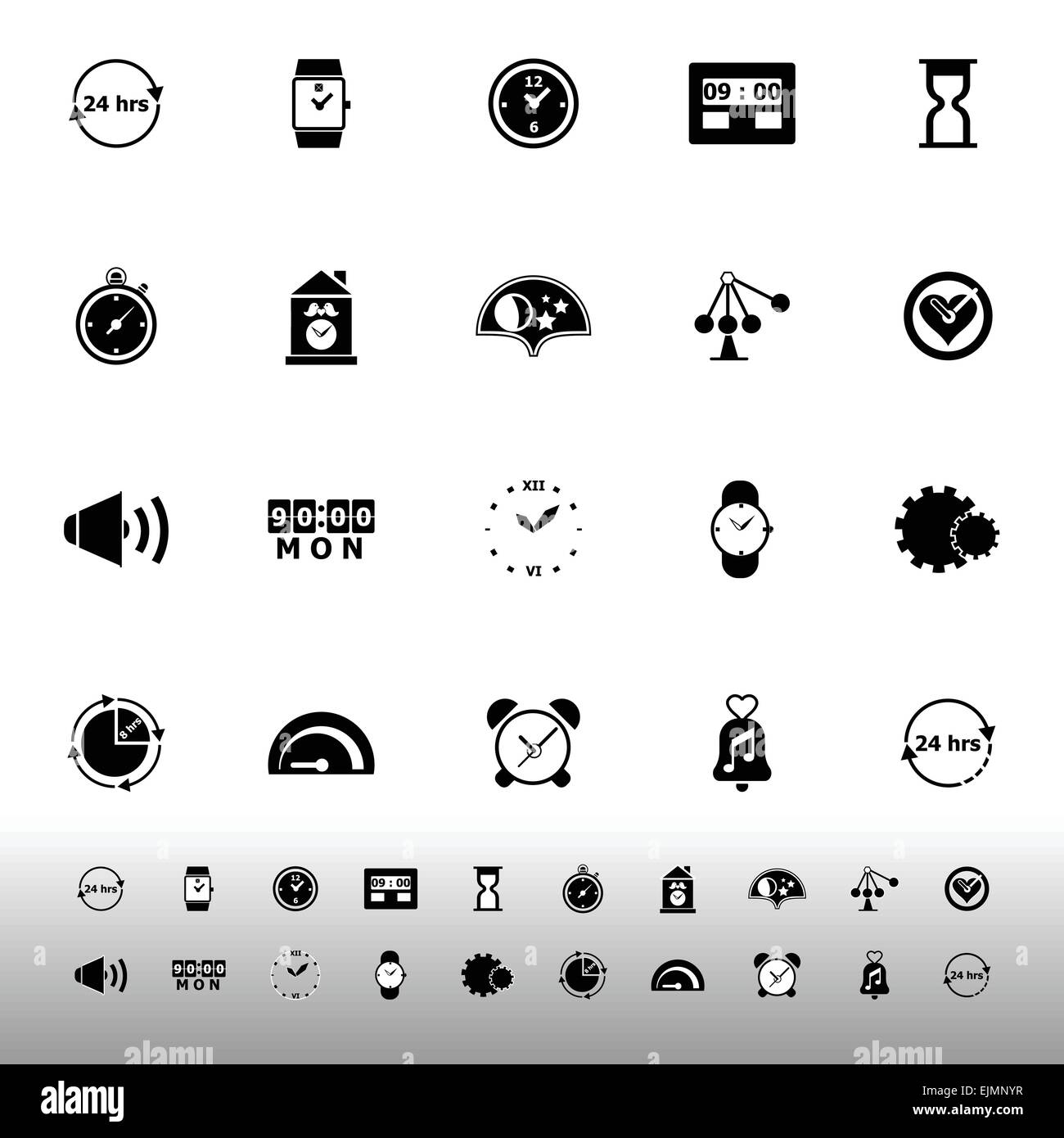 Time related icons on white background, stock vector Stock Vector Image ...