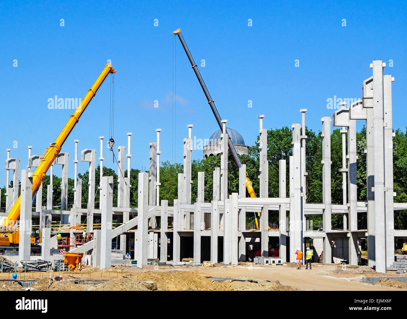 Construction of a large building Stock Photo